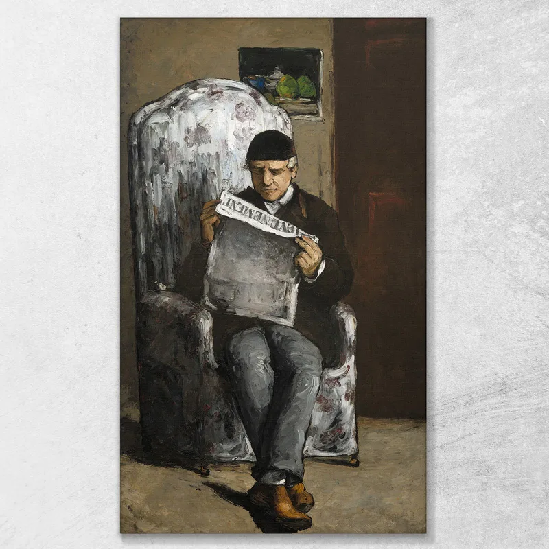 Il Padre Dell'Artista Legge L'Événement Paul Cézanne