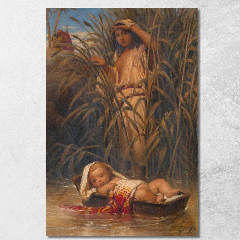 Moisés En La Caja Urgente Paul Delaroche cuadro en lienzo