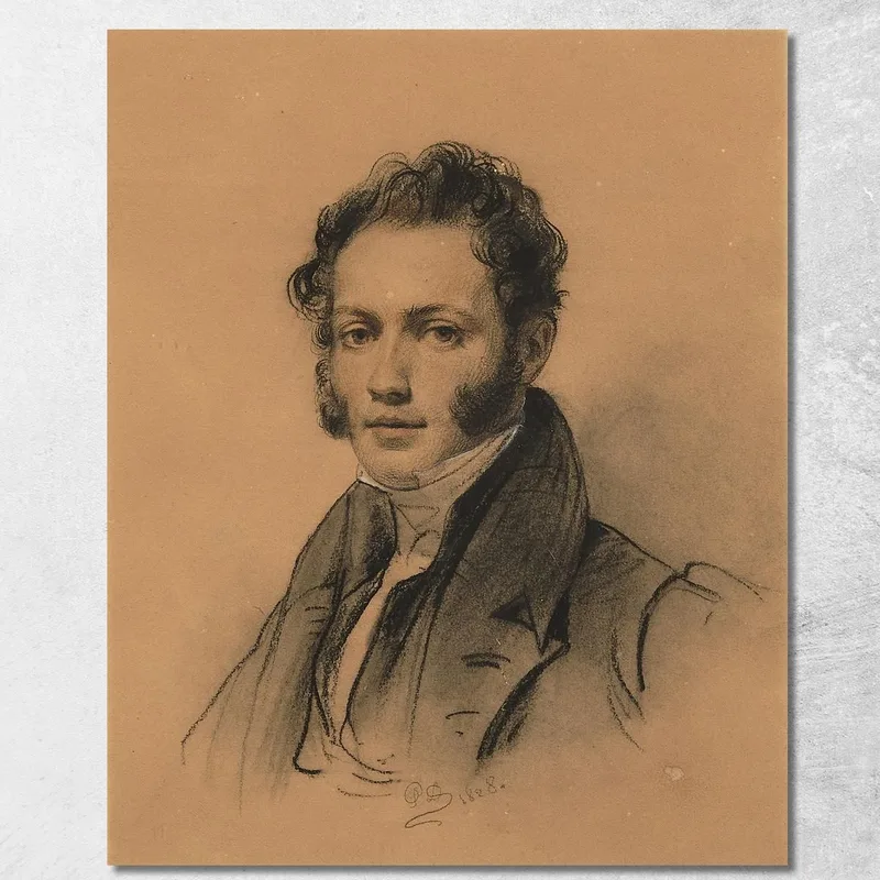 Retrato D'Antoine Alphonse Montfort Paul Delaroche cuadro en lienzo