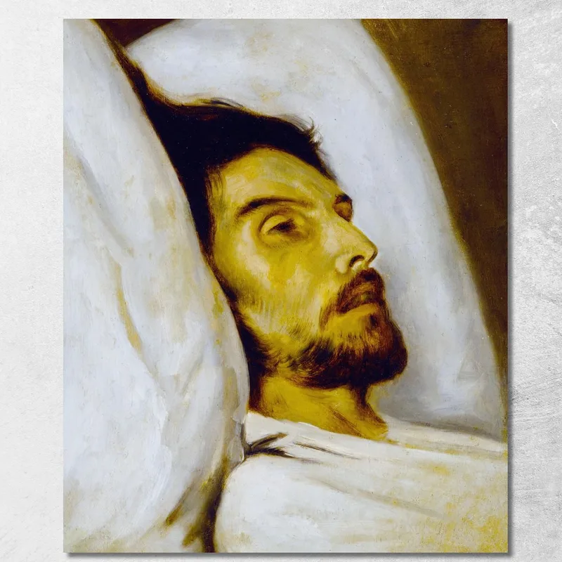 Retrato De Un Hombre En Su Lecho De Muerte, Dijo Anteriormente Armand Carrel Paul Delaroche cuadro en lienzo