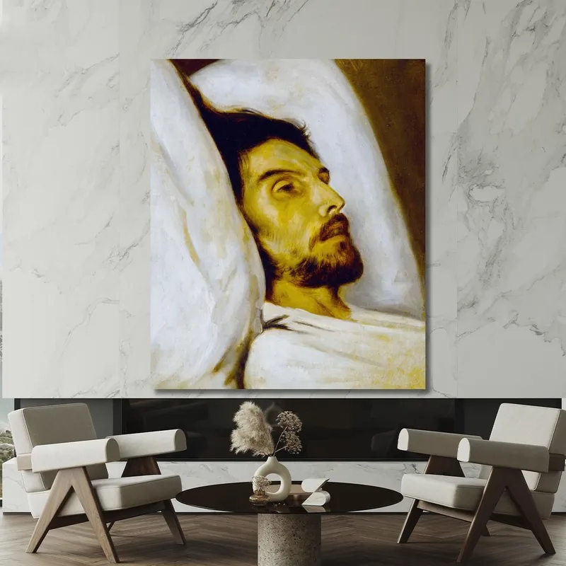 Ritratto Di Un Uomo Sul Letto Di Morte Già Detto Armand Carrel Paul Delaroche