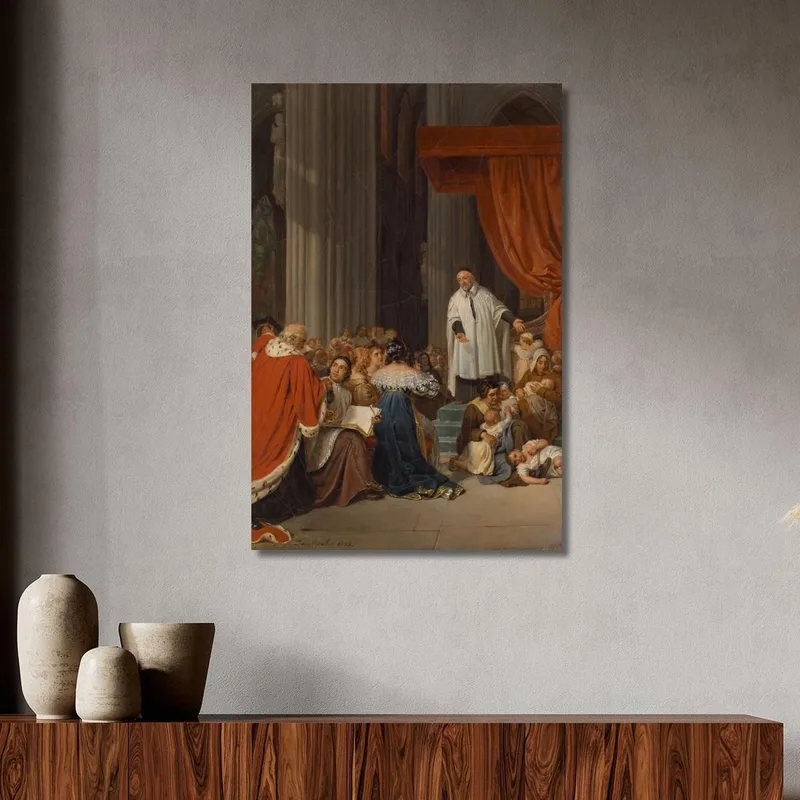 San Vincenzo De' Paoli Predica Alla Corte Di Luigi Xiii A Favore Dei Bambini Abbandonati Paul Delaroche