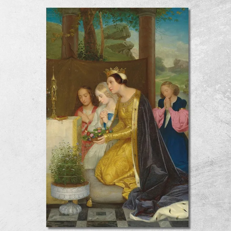 Santa Amélie Reina De Hungría Paul Delaroche cuadro en lienzo