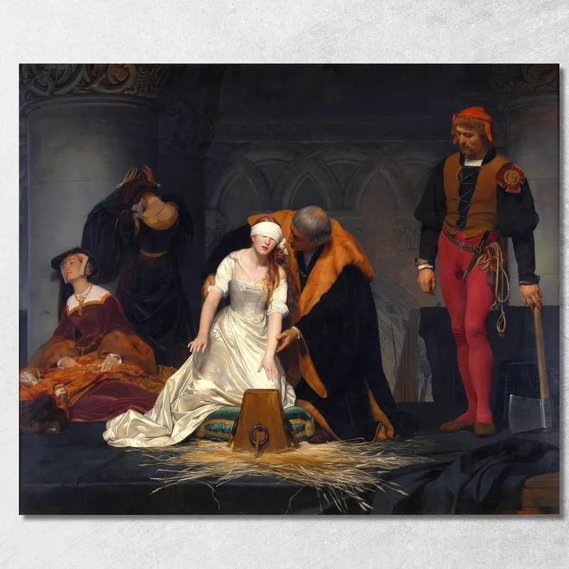 La Ejecución De Lady Jane Grey En La Torre De Londres Paul Delaroche cuadro en lienzo
