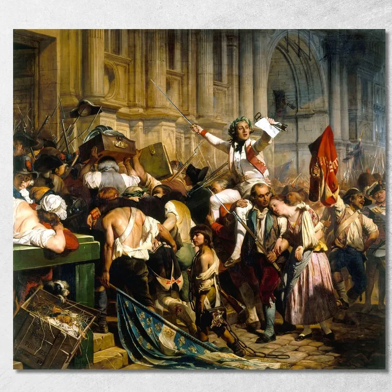 Los Vencedores De La Bastilla Frente Al Hôtel De Ville Paul Delaroche cuadro en lienzo