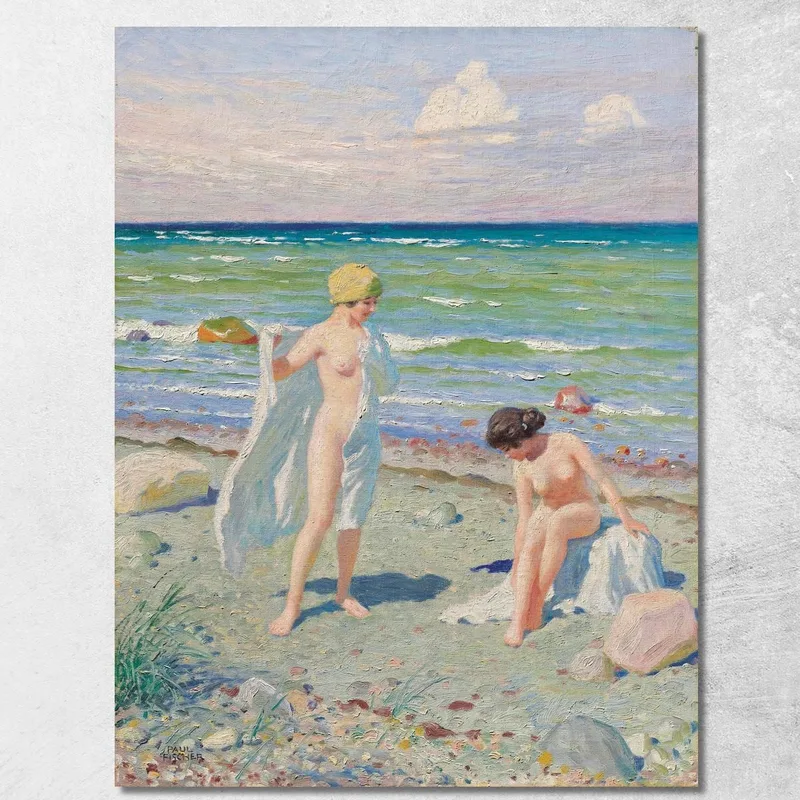 Nach Dem Schwimmen Paul Fischer drucken auf leinwand