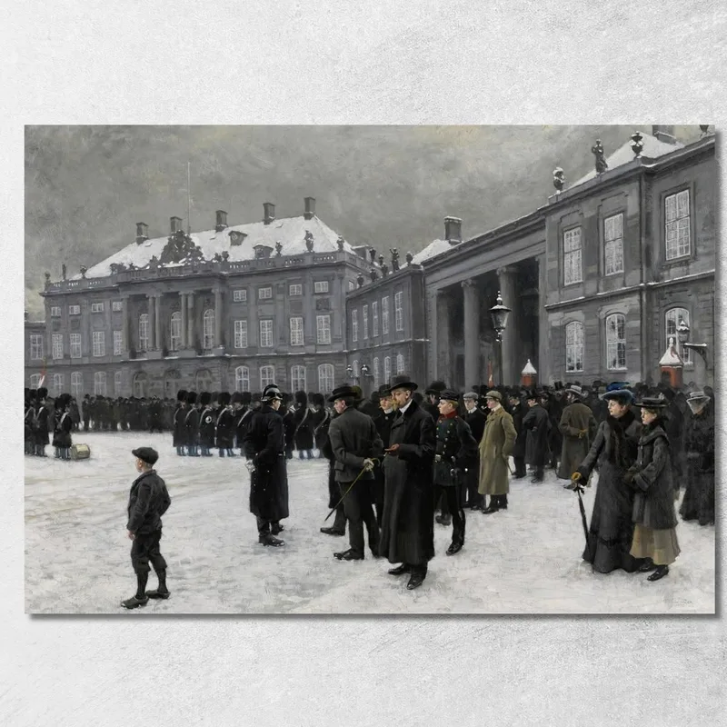 Wachablösung Am Schloss Amalienborg Paul Fischer drucken auf leinwand