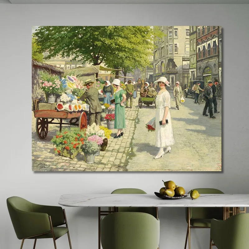 Señoras Comprando Flores En Amagertorv Paul Fischer