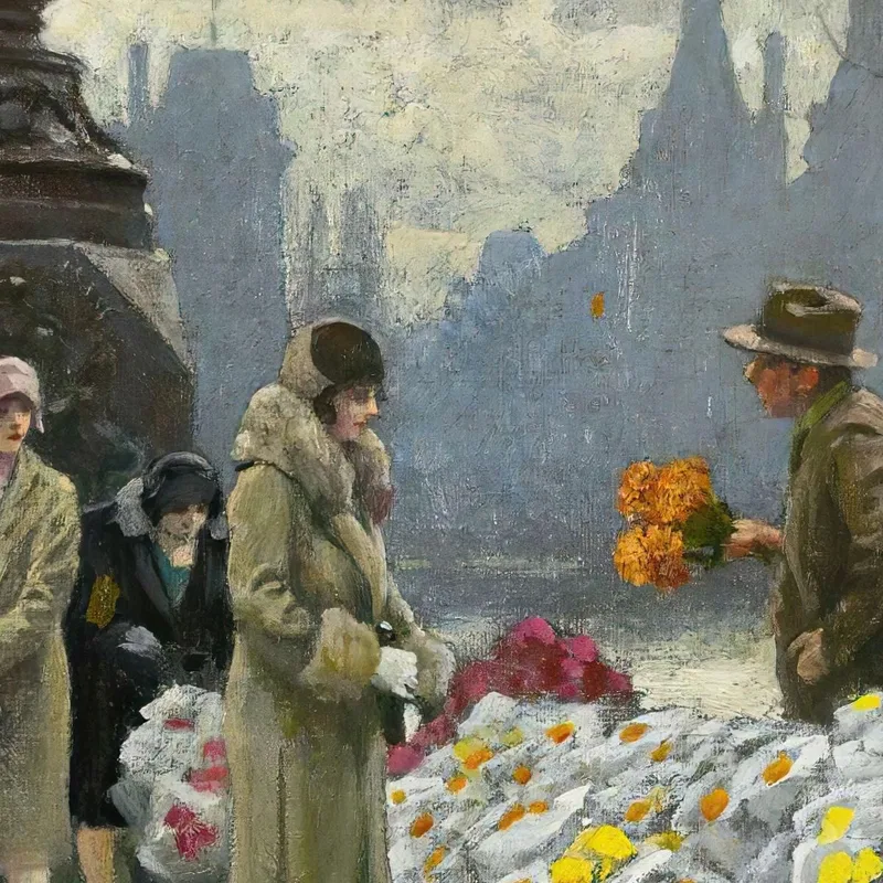 Vendedores De Flores En El Puente Dr. Louises Bro Queen Louise En Copenhague Paul Fischer