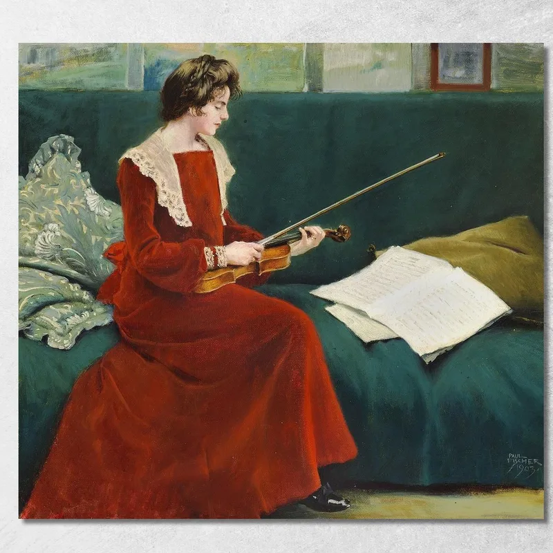 Die Künstlerin Gerda Holm Paul Fischer drucken auf leinwand