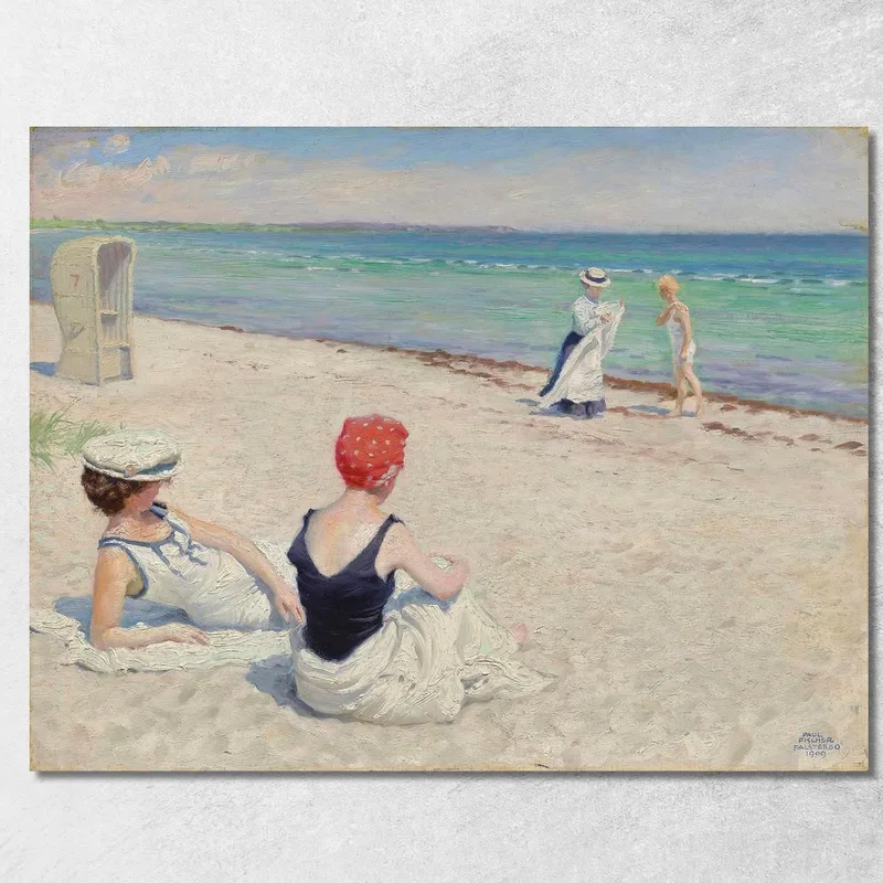 Am Strand Falsterbro Paul Fischer drucken auf leinwand