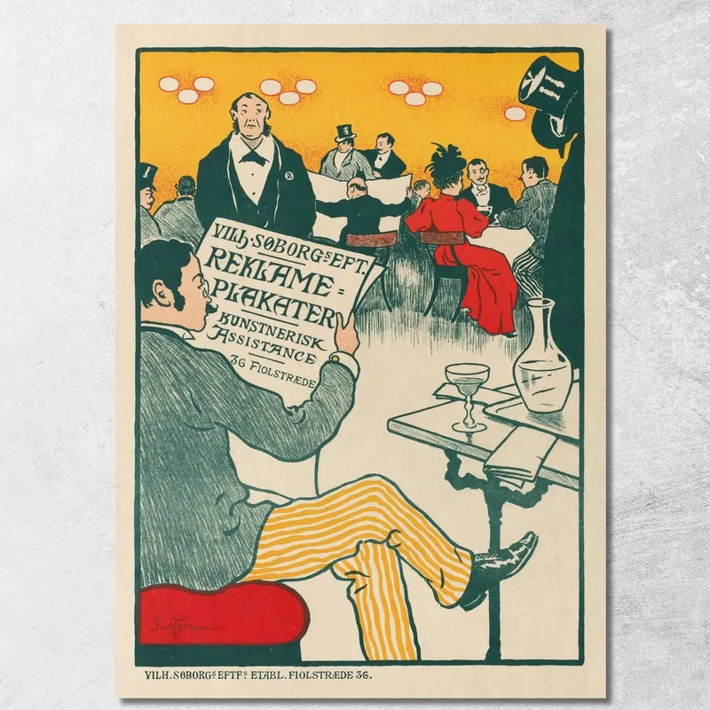 Plakat Zur Ausstellung Künstlerischer Plakate Von Wilhelm Söborg Paul Fischer drucken auf leinwand
