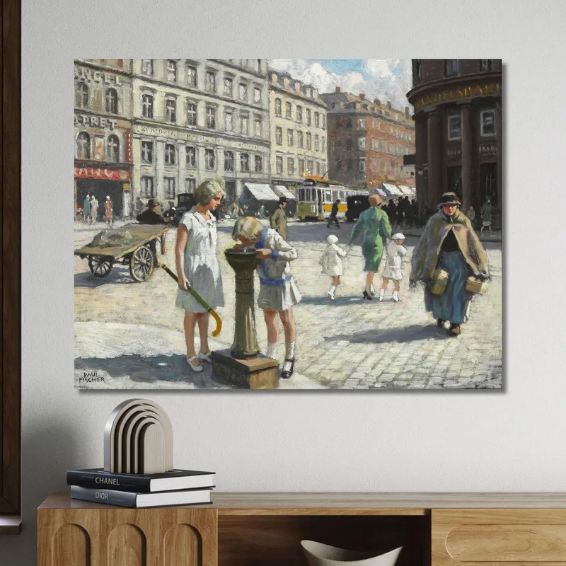 En El Trianglen De Copenhague En Un Caluroso Día De Verano Paul Fischer