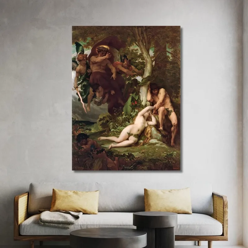 La Cacciata Di Adamo Ed Eva Dal Giardino Del Paradiso Alexandre Cabanel quadro stampa su tela