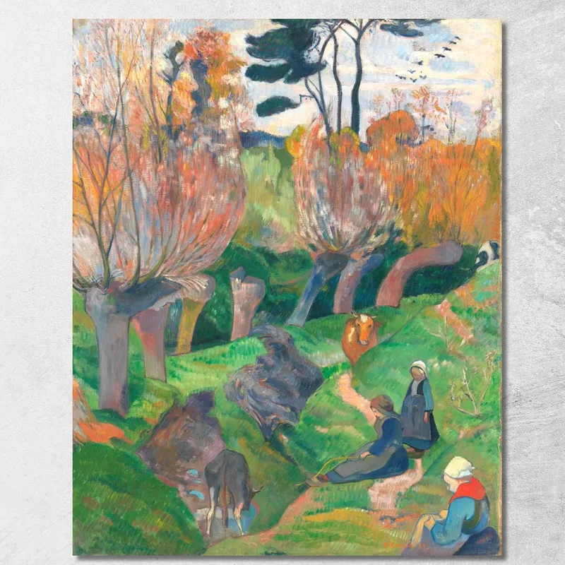 Paysage Breton Avec Vaches Paul Gauguin tableau impression sur toile