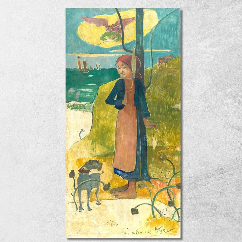 Fille Bretonne Qui Tourne Paul Gauguin tableau impression sur toile