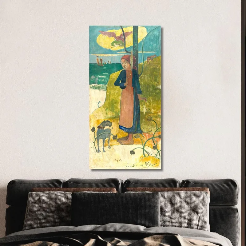 Ragazza Bretone Che Fila Paul Gauguin