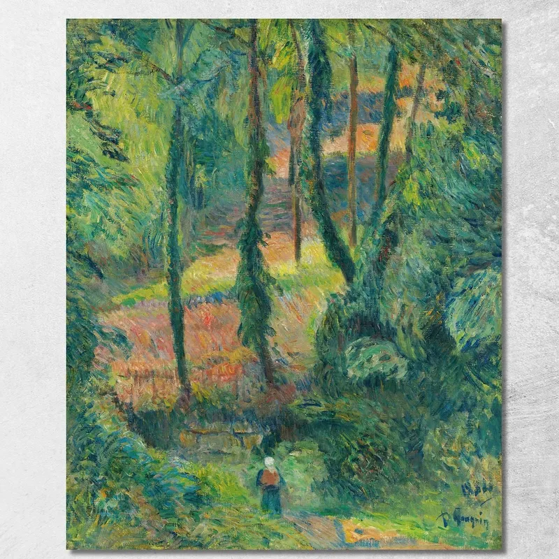 Chemin Creux Dans Une Pente Boisée Paul Gauguin tableau impression sur toile