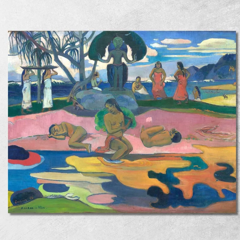 Jour Du Dieu Mahana No Atua Paul Gauguin tableau impression sur toile
