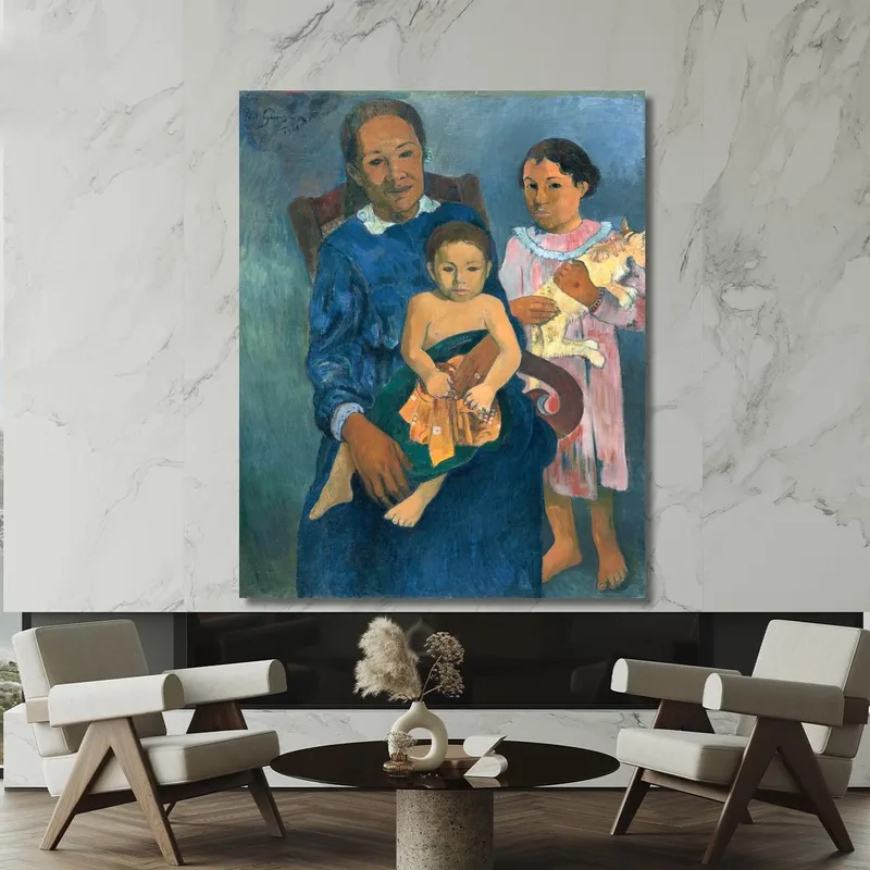 Polynesian Woman With Children Paul Gauguin