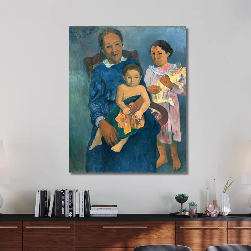 Polynesian Woman With Children Paul Gauguin
