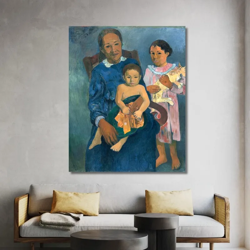 Polynesian Woman With Children Paul Gauguin