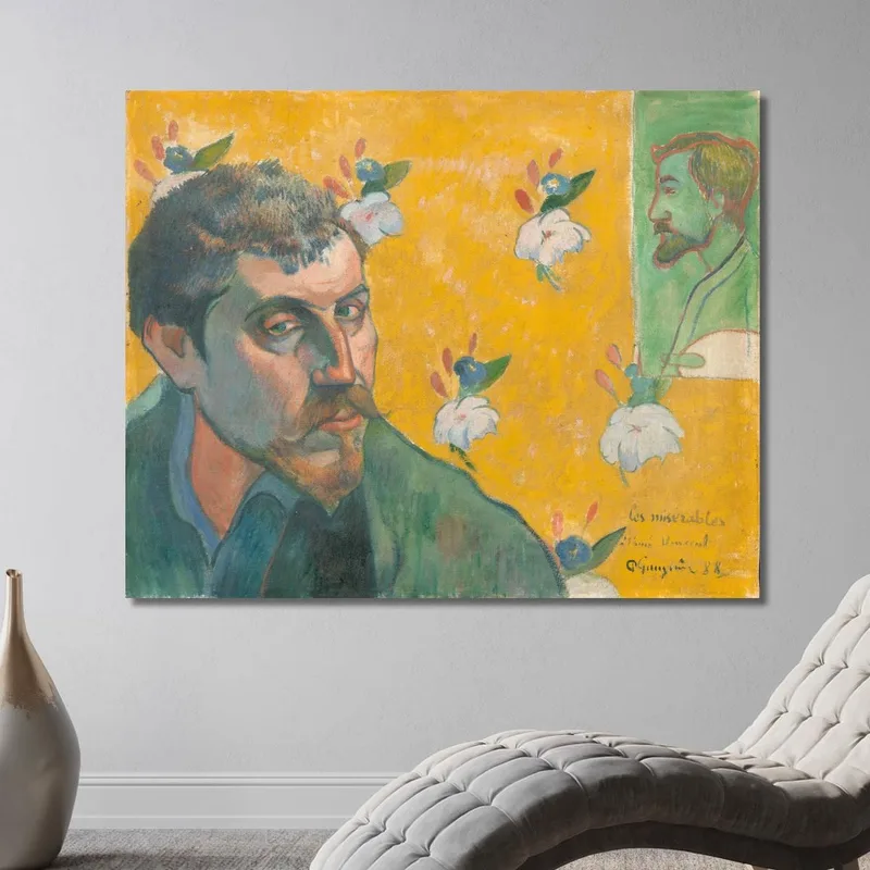 Autorretrato Con Retrato De Bernard Los Miserables Paul Gauguin