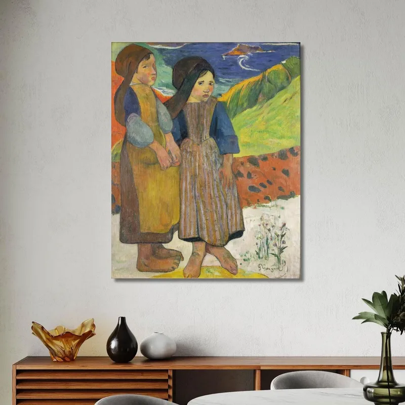 Due Ragazze Bretoni In Riva Al Mare Paul Gauguin