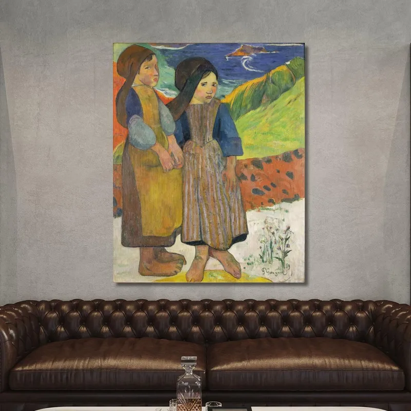 Due Ragazze Bretoni In Riva Al Mare Paul Gauguin