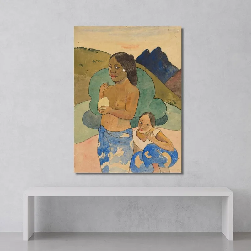 Due Donne Tahitiane In Un Paesaggio Paul Gauguin