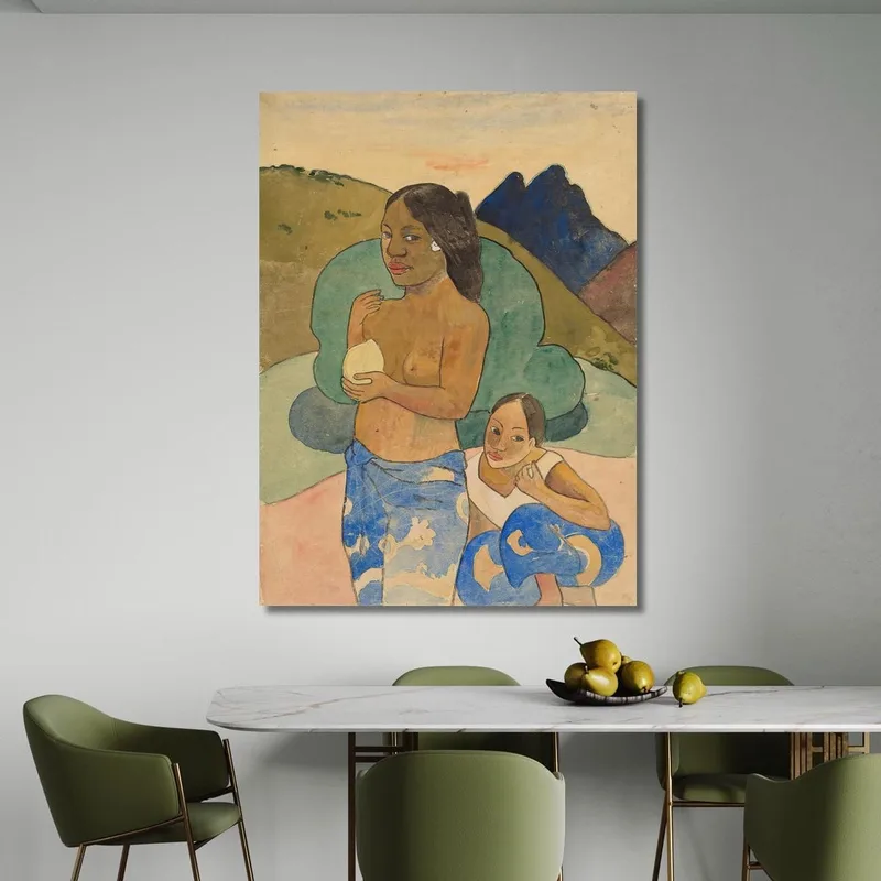 Due Donne Tahitiane In Un Paesaggio Paul Gauguin