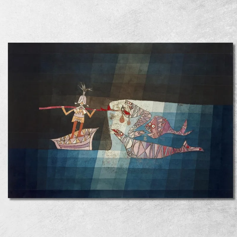 Scena Di Battaglia Tratta Dalla Divertente E Fantastica Opera The Seafarers Paul Klee quadro stampa su tela