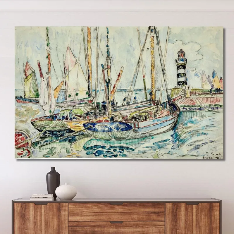Boote Im Hafen Der Insel Groix Paul Signac
