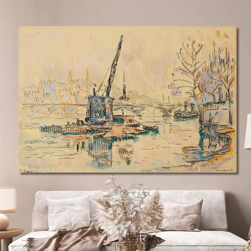 París El Sena En Quai Malaquais La Grúa Paul Signac