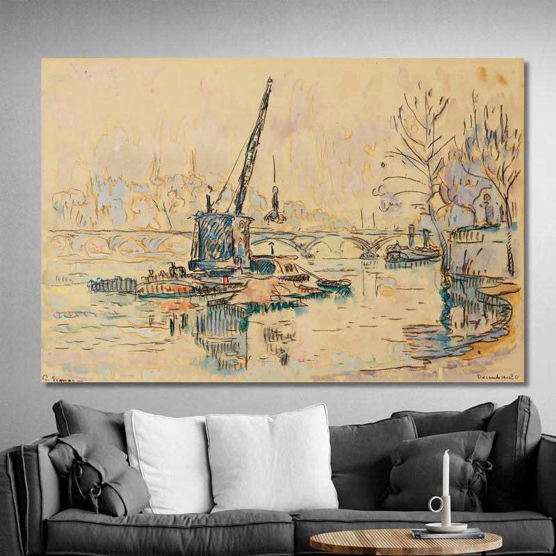 París El Sena En Quai Malaquais La Grúa Paul Signac