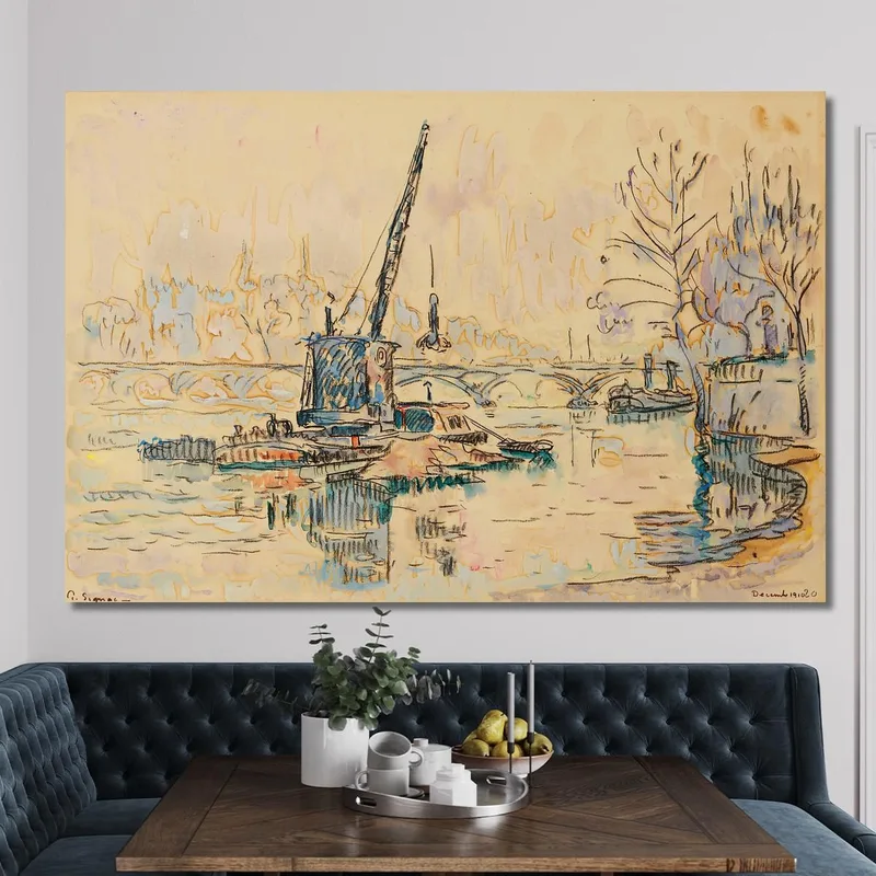 París El Sena En Quai Malaquais La Grúa Paul Signac
