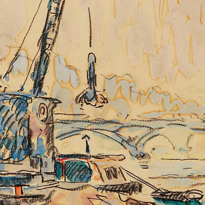 París El Sena En Quai Malaquais La Grúa Paul Signac