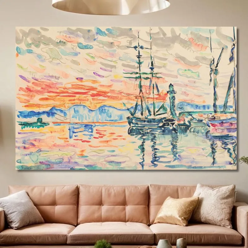Saint-Tropez El Puerto Al Atardecer Paul Signac