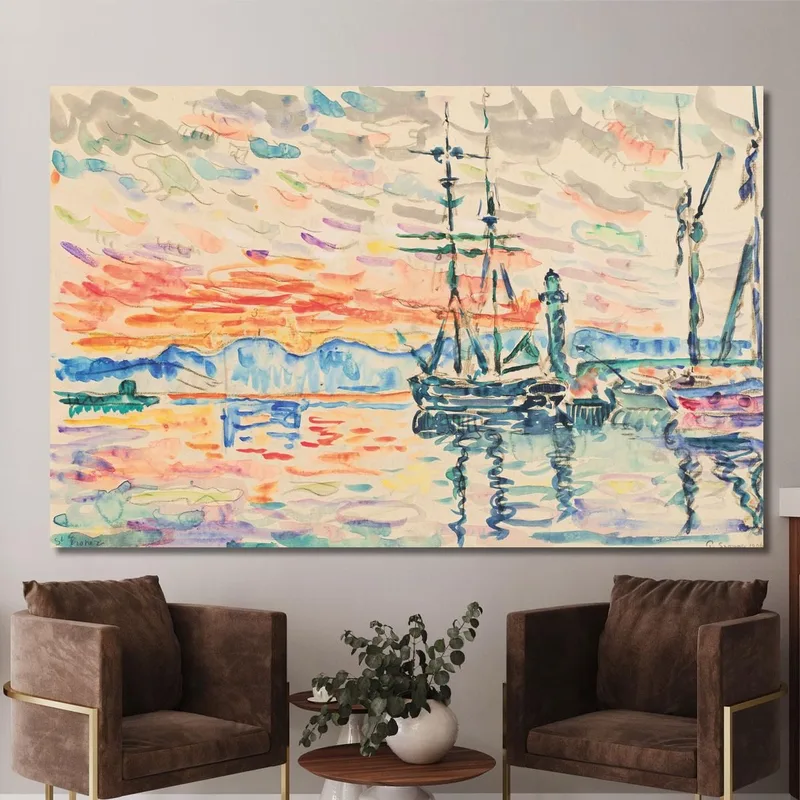 Saint-Tropez El Puerto Al Atardecer Paul Signac
