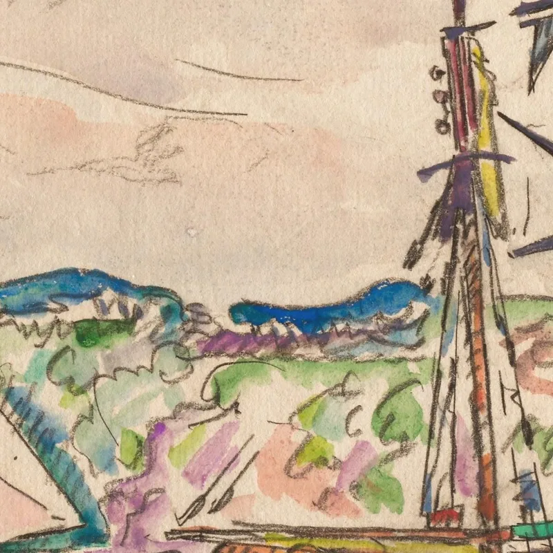 Barcos Cerca Del Río Trieux Paul Signac