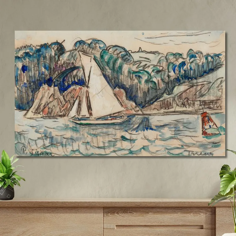 Segelbootfahren Auf Dem Trieux Paul Signac
