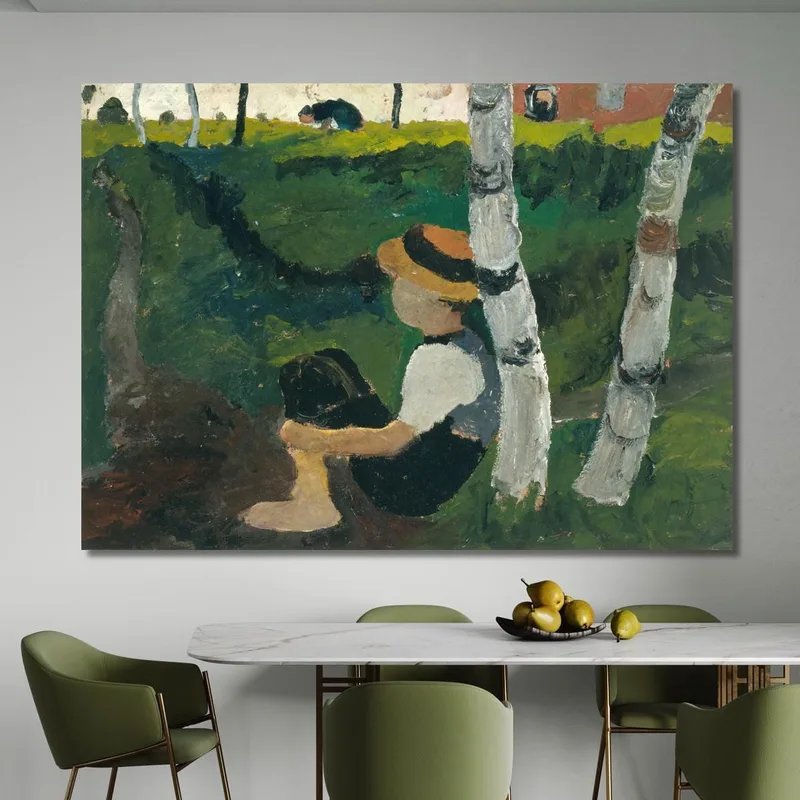 Junge Auf Dem Weg Unter Birken Paula Modersohn-Becker