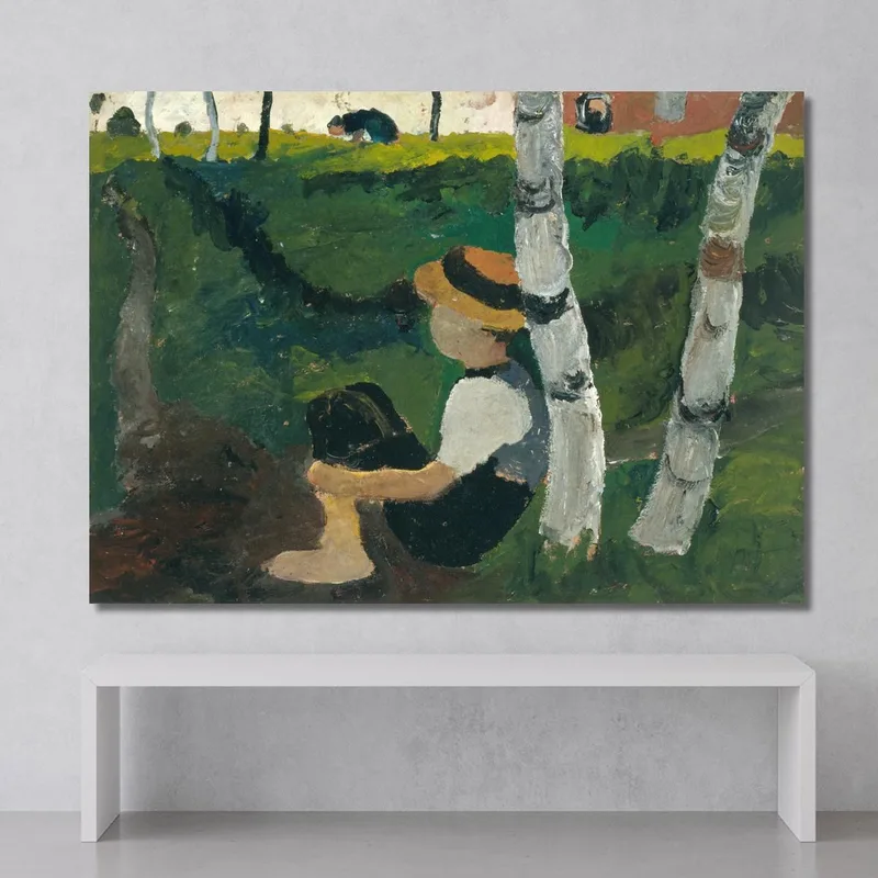 Junge Auf Dem Weg Unter Birken Paula Modersohn-Becker