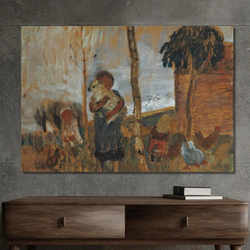 Niños Y Gallinas Frente A Un Paisaje Paula Modersohn-Becker