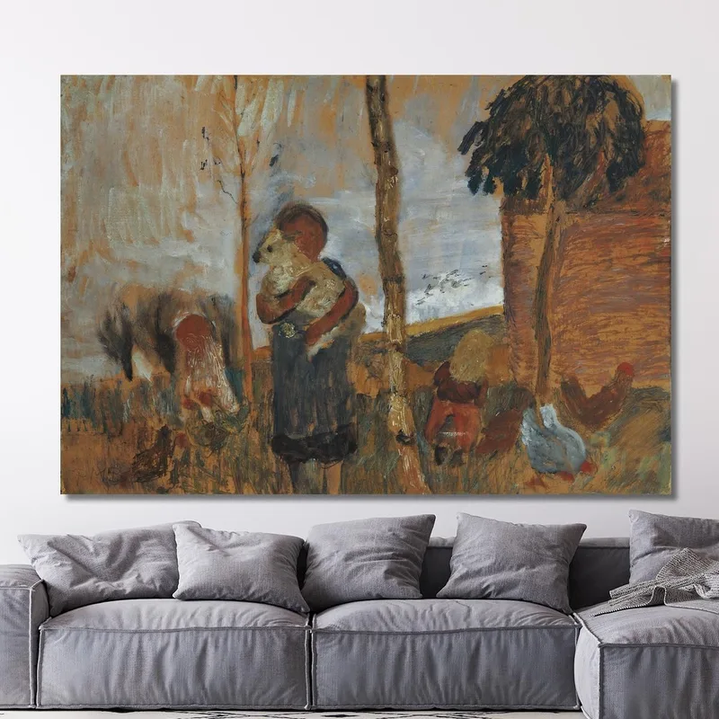 Niños Y Gallinas Frente A Un Paisaje Paula Modersohn-Becker