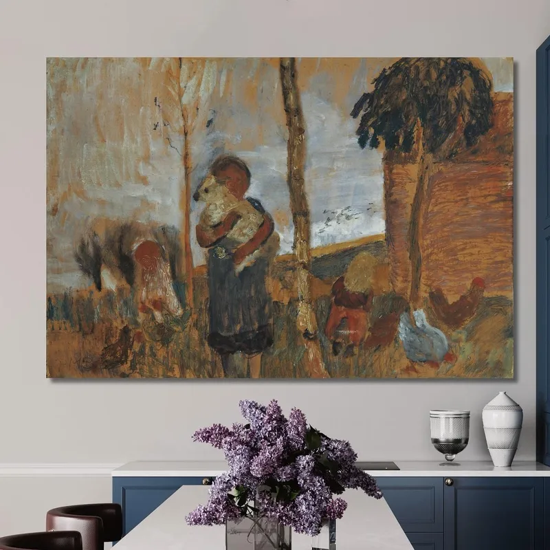 Niños Y Gallinas Frente A Un Paisaje Paula Modersohn-Becker
