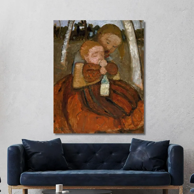 Niña Con Un Bebé Entre Abedules Paula Modersohn-Becker
