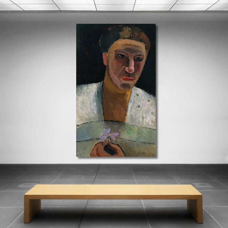 Halbporträt Von Lee Hoetger Mit Blume Paula Modersohn-Becker