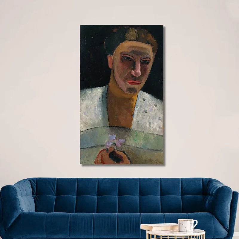 Halbporträt Von Lee Hoetger Mit Blume Paula Modersohn-Becker