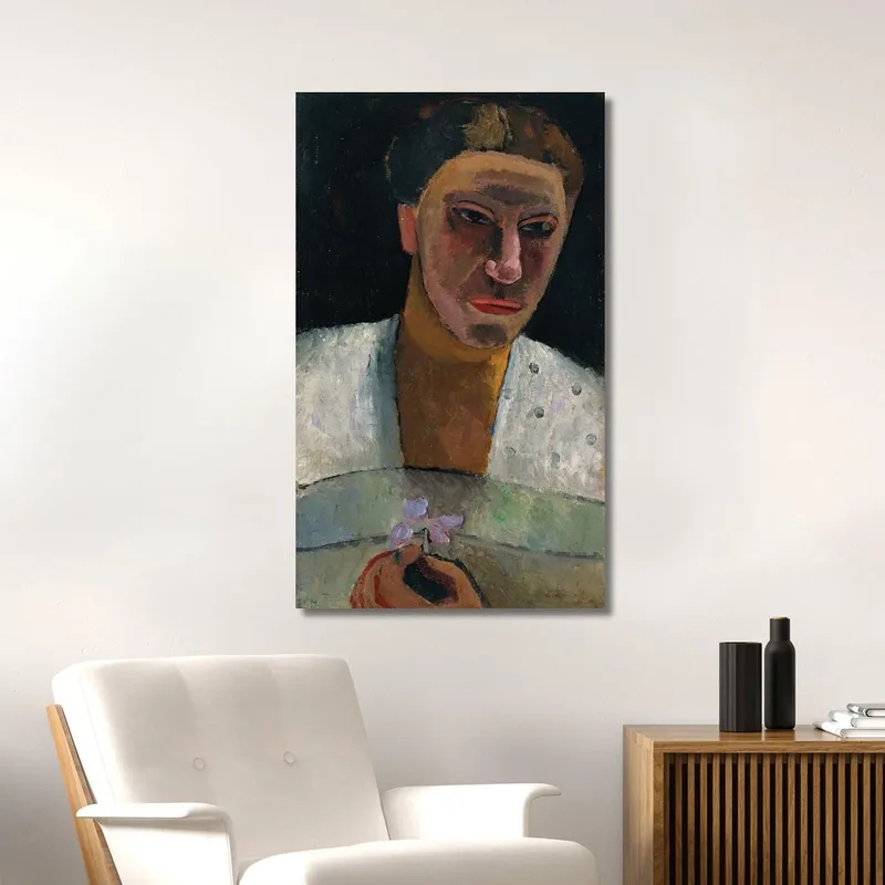 Halbporträt Von Lee Hoetger Mit Blume Paula Modersohn-Becker